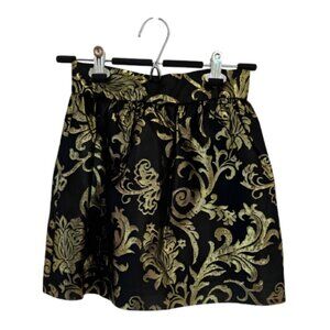 Alice + Olivia Black/Gold Metallic Mini Skirt